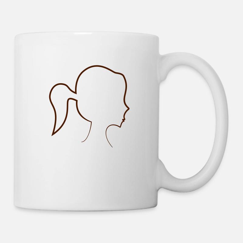 Silhouette Mädchen - Tasse - Weiß