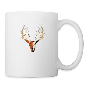 Deer head with skull fade - Mug - white - Right