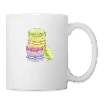 Zuckersüße, bunte Macarons - Tasse - Weiß - Rechts