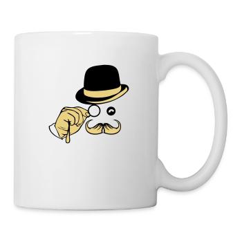Smiley-Hut Monokel Schnurrbart Melone - Tasse - Weiß - Rechts