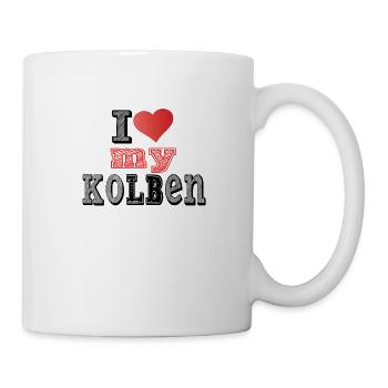 i love my kolben - Tasse - Weiß - Rechts