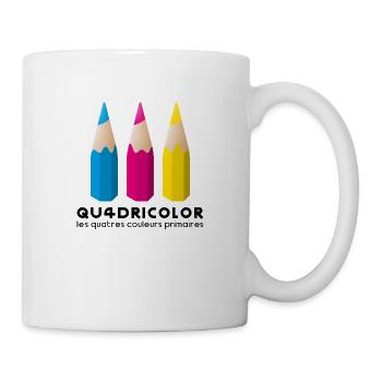 Quadricolor - Texte sombre - Mug blanc - blanc - Droite