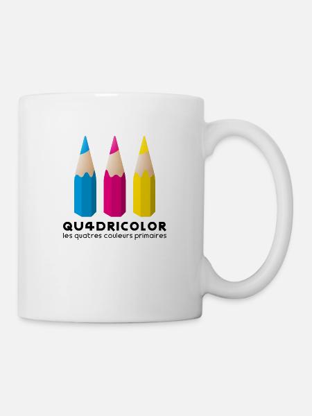 Quadricolor - Texte sombre - Mug blanc - blanc