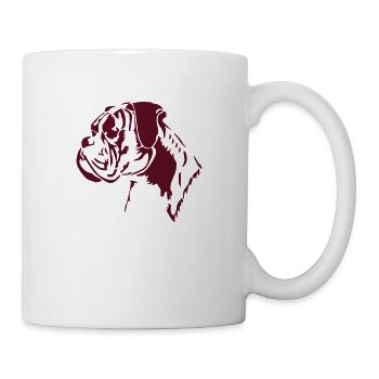 Boxer Kopf - Tasse - Weiß - Rechts
