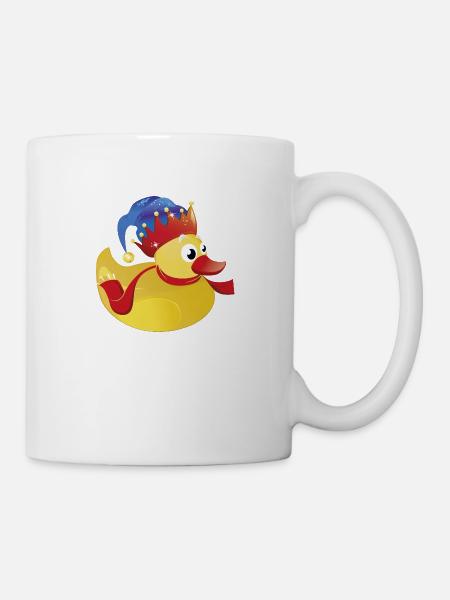 Karneval - Quietscheente - Badeente - Fasching - Tasse - Weiß