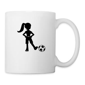 Football-Spieler Mädchen - Tasse - Weiß - Rechts