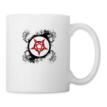 Hexerei Pentagramm Zauber Zirkel T-Shirt - Tasse - Weiß - Rechts