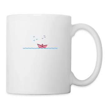 Origami Boot auf dem Ozean - Tasse - Weiß - Rechts