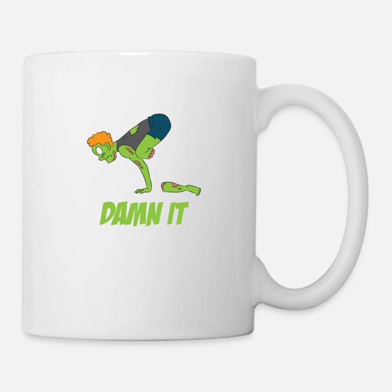 Zombie in crow yoga position - Mug - white