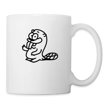 Biber - ligne - Mug blanc - blanc - Droite