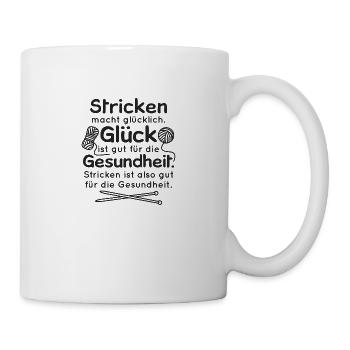 Aiguilles à tricoter heureux et santé wh - Mug blanc - blanc - Droite