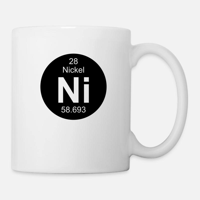 Element 28 - ni (nickel) - Round (inverse) - Mug blanc - blanc