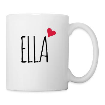 Ella Liebe Herz Geschenk - Tasse - Weiß - Rechts