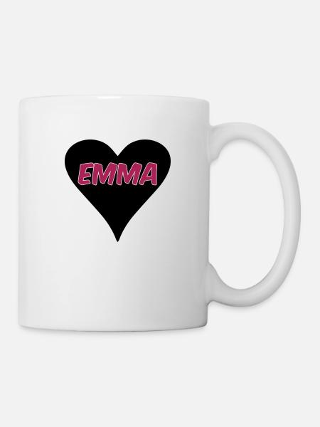 Amour Emma coeur cadeau - Mug blanc - blanc