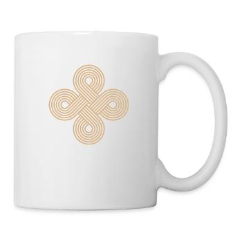 Unendlicher Kreis Wirbel Muster Gold - Tasse - Weiß - Rechts