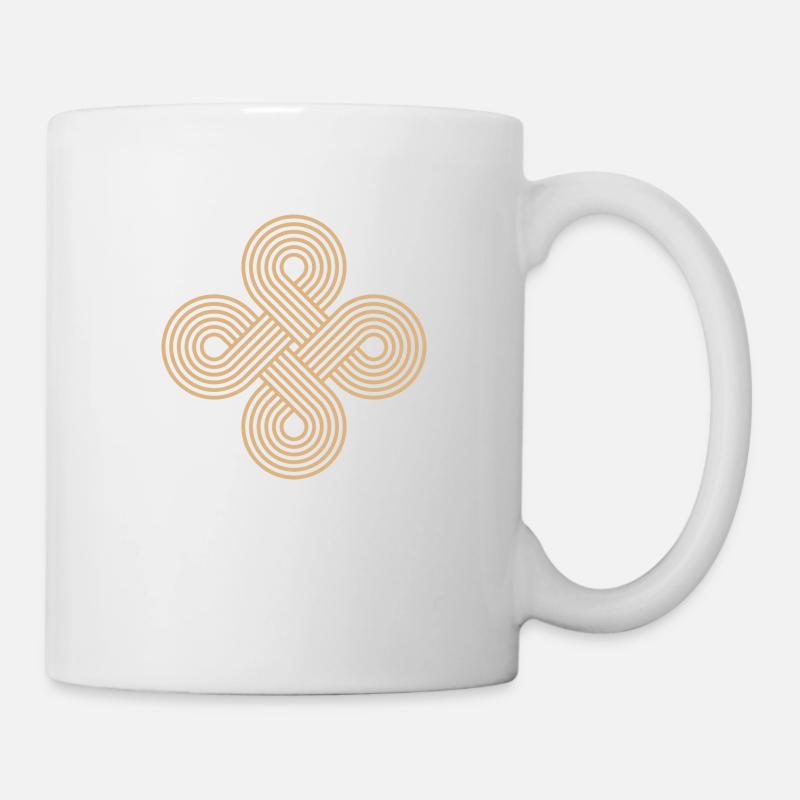 Infinite Circle Vortex Pattern Gold - Mug - white