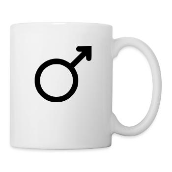 Mann Zeichen - Tasse - Weiß - Rechts