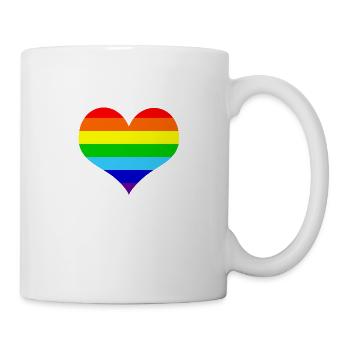 Herz in den CSD Farben - Gaypride - Tasse - Weiß - Rechts