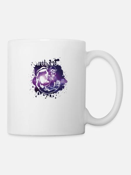 Gorilla fitness gym workout power - Tasse - Weiß