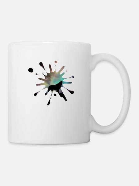 Farbklecks Wolf - Tasse - Weiß