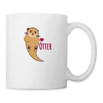 I’m His Otter Half Funny Animal T-Shirt Gift - Tasse - Weiß - Rechts