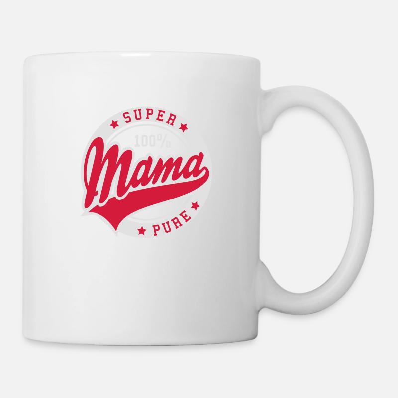 100 pour cent pur SUPER MAMA 2C - Mug blanc - blanc