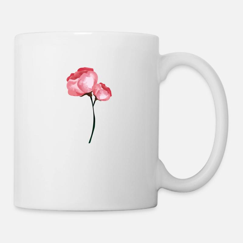 Fleur Printemps Pivoine Rose - Idée cadeau - Mug blanc - blanc