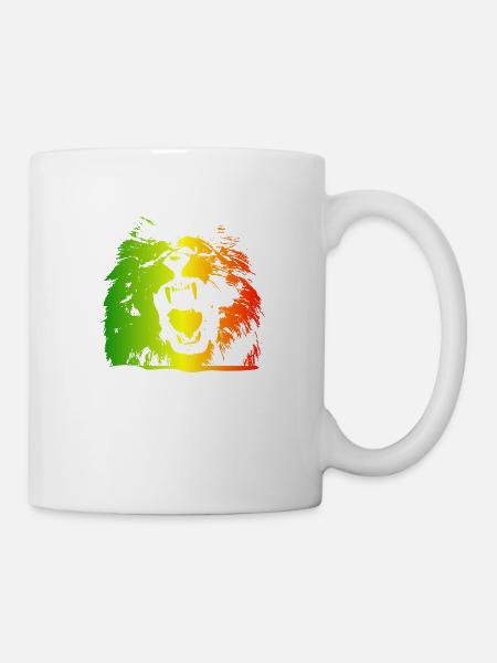 lion rasta - Mug blanc - blanc