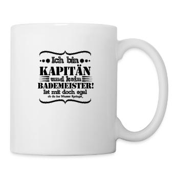 Capitaine drôle en disant pour le conducteur de bateau - Mug blanc - blanc - Droite