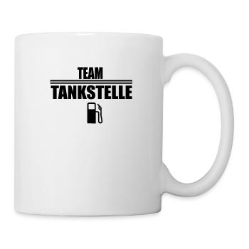 Team Tankstelle, Kasse Tankwart shirt Geschenk - Tasse - Weiß - Rechts