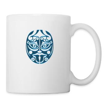 Maori-Krieger Haka die Zunge raus strecken - Tasse - Weiß - Rechts
