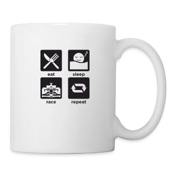 Rennfahrer Shirt F1 Rennen - Tasse - Weiß - Rechts