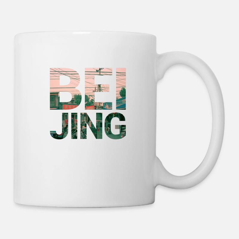 chemise de ville de Pékin vert - Mug blanc - blanc