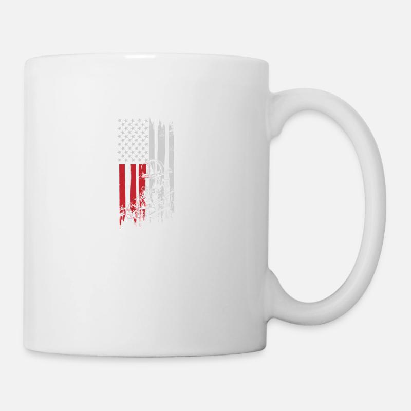 Fire Department USA Flag Firefighter Gift - Mug - white