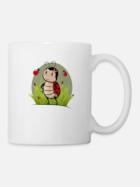 Coccinelle dans l’herbe - Mug blanc - blanc