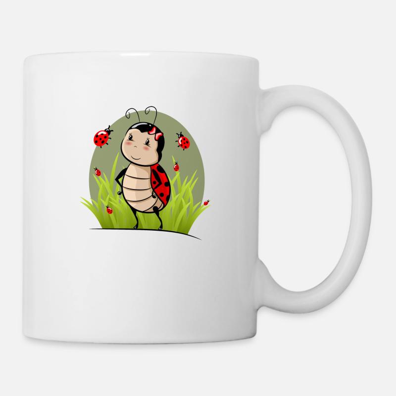Marienkäfer im Gras - Tasse - Weiß