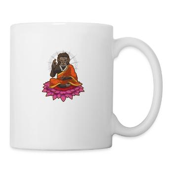 Cadeau de fleur de lotus singe méditant - Mug blanc - blanc - Droite