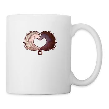 Pferd Herz Couple Beziehung Reiten Geschenk - Tasse - Weiß - Rechts