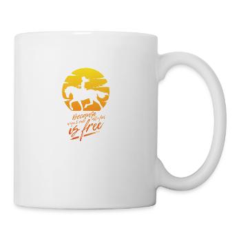 Ride Free Westernreiten Freiheit Girl Cow Geschenk - Tasse - Weiß - Rechts