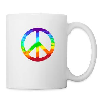 Peace-Zeichen Regenbogen Toleranz Frieden Graffiti - Tasse - Weiß - Rechts