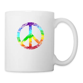 Peace-Zeichen Regenbogen Toleranz Frieden Graffiti - Tasse - Weiß - Rechts
