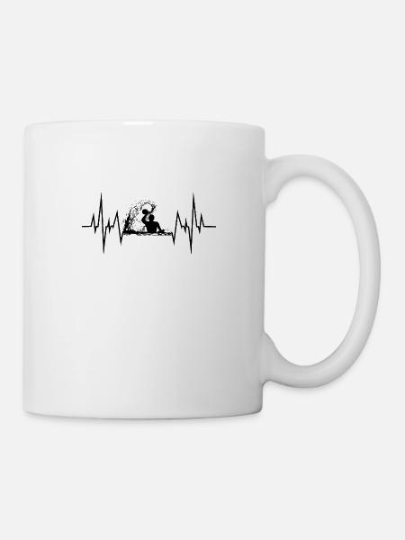 Battement de coeur de water-polo | Cadeau de water-polo ECG - Mug blanc - blanc