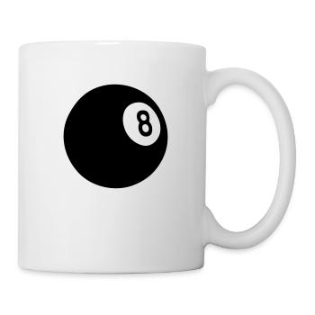 8 Billardkugel ball cue eight snokker blackball - Tasse - Weiß - Rechts