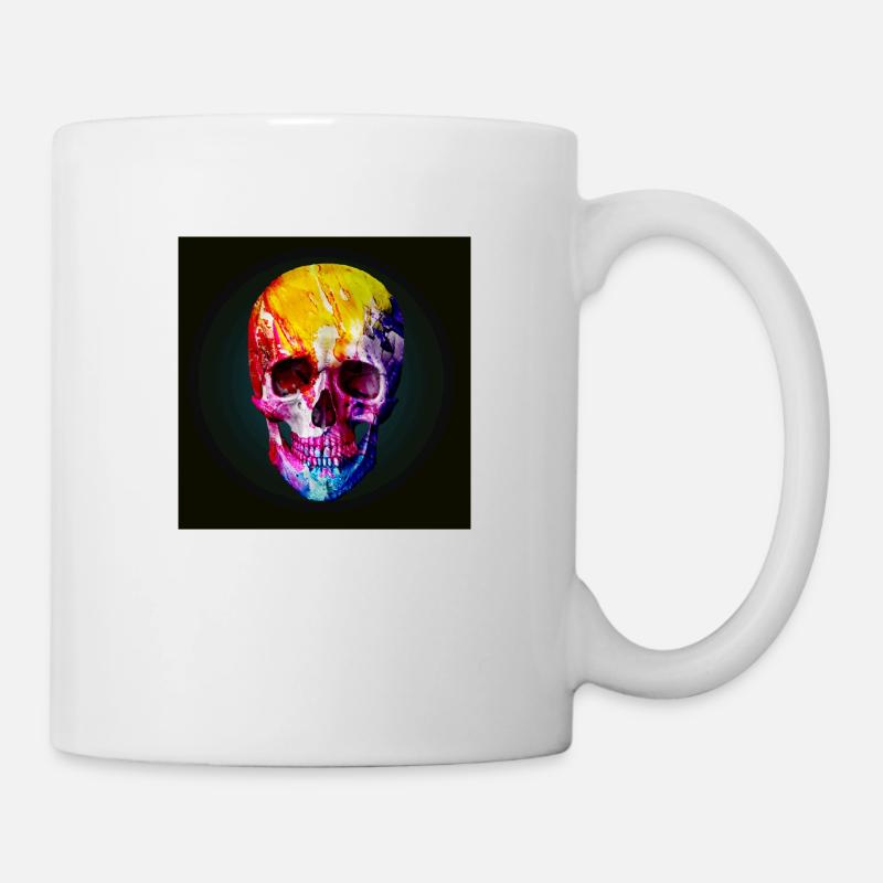 Totenkopf, bunt, skull - Tasse - Weiß