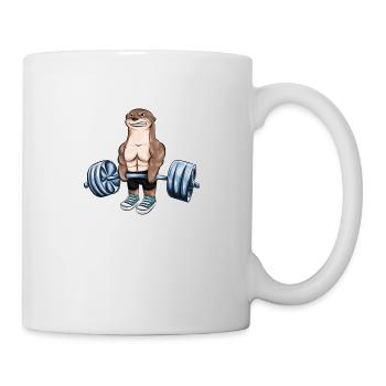 Otter Gewicht heben Geschenk Gym Fitness Männer - Tasse - Weiß - Rechts