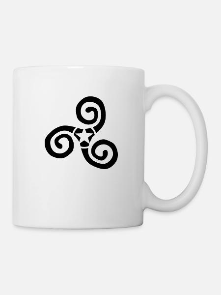 triskel logo bretagne etoile 0 - Mug blanc - blanc