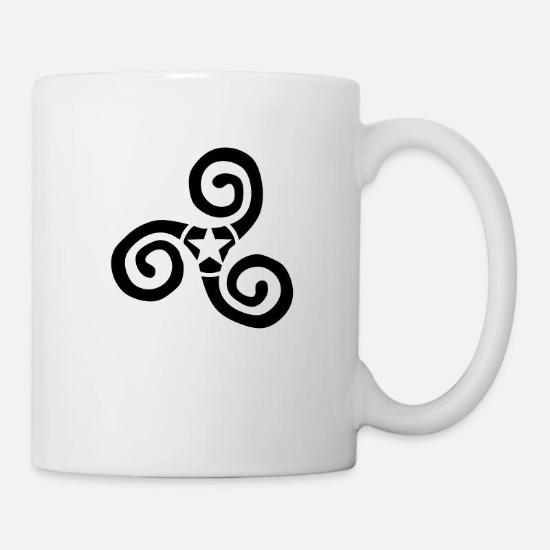 triskel logo bretagne etoile 0 - Mug blanc - blanc