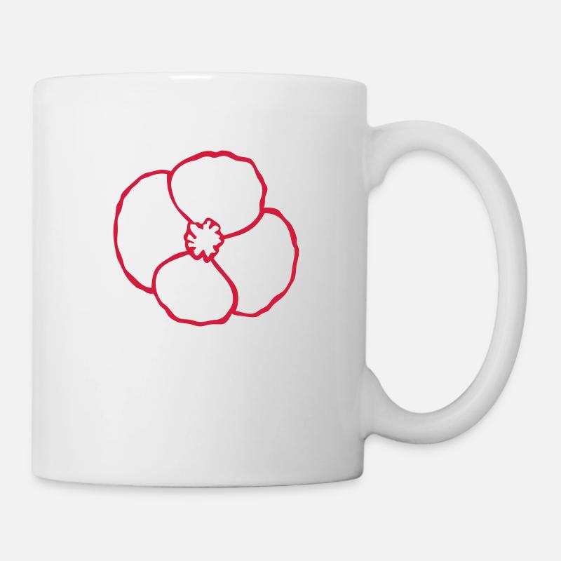 coquelicot fleur 02 - Mug blanc - blanc