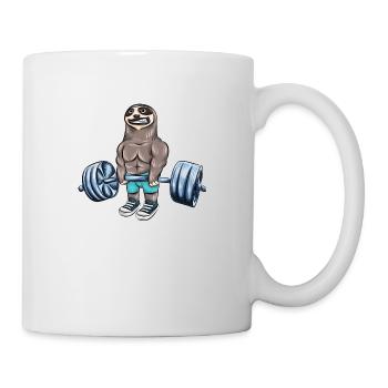 Faultier Training Gewicht Sommer Strand Geschenk - Tasse - Weiß - Rechts