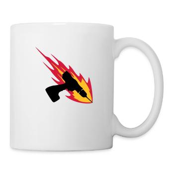 Cordless Drill On Fire - Tasse - Weiß - Rechts